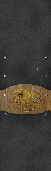 Powell Peralta GRIPTAPE Sheet 9x33 Oval Dragon 3 Bk/Gold/Gld 