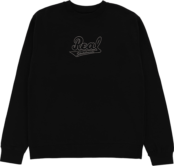 Real Script Emb Crew Sweatshirt - MEDIUM Black