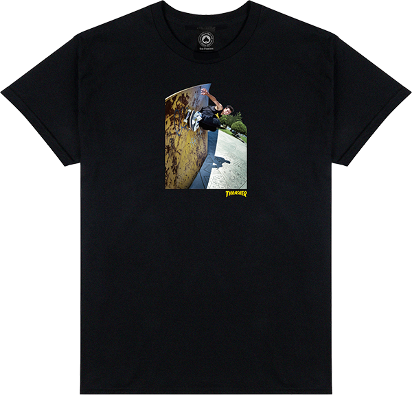 Thrasher Mic-E Wallride T-Shirt - Size: SMALL Black