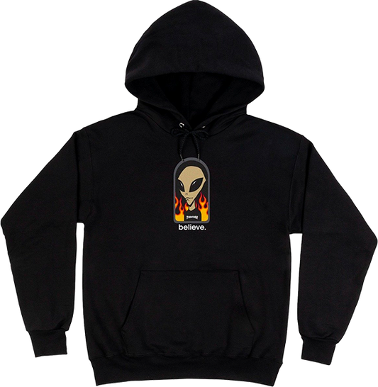 Thrasher X Alien Workshops Believe Hooded Sweatshirt - SMALL Black