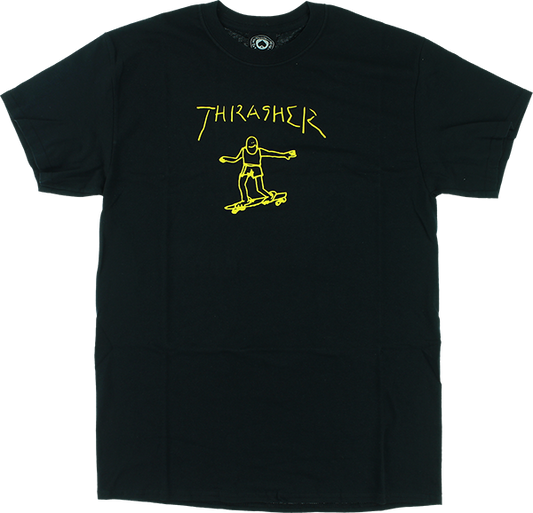 Thrasher Gonz Logo T-Shirt - Size: SMALL Black/Yellow
