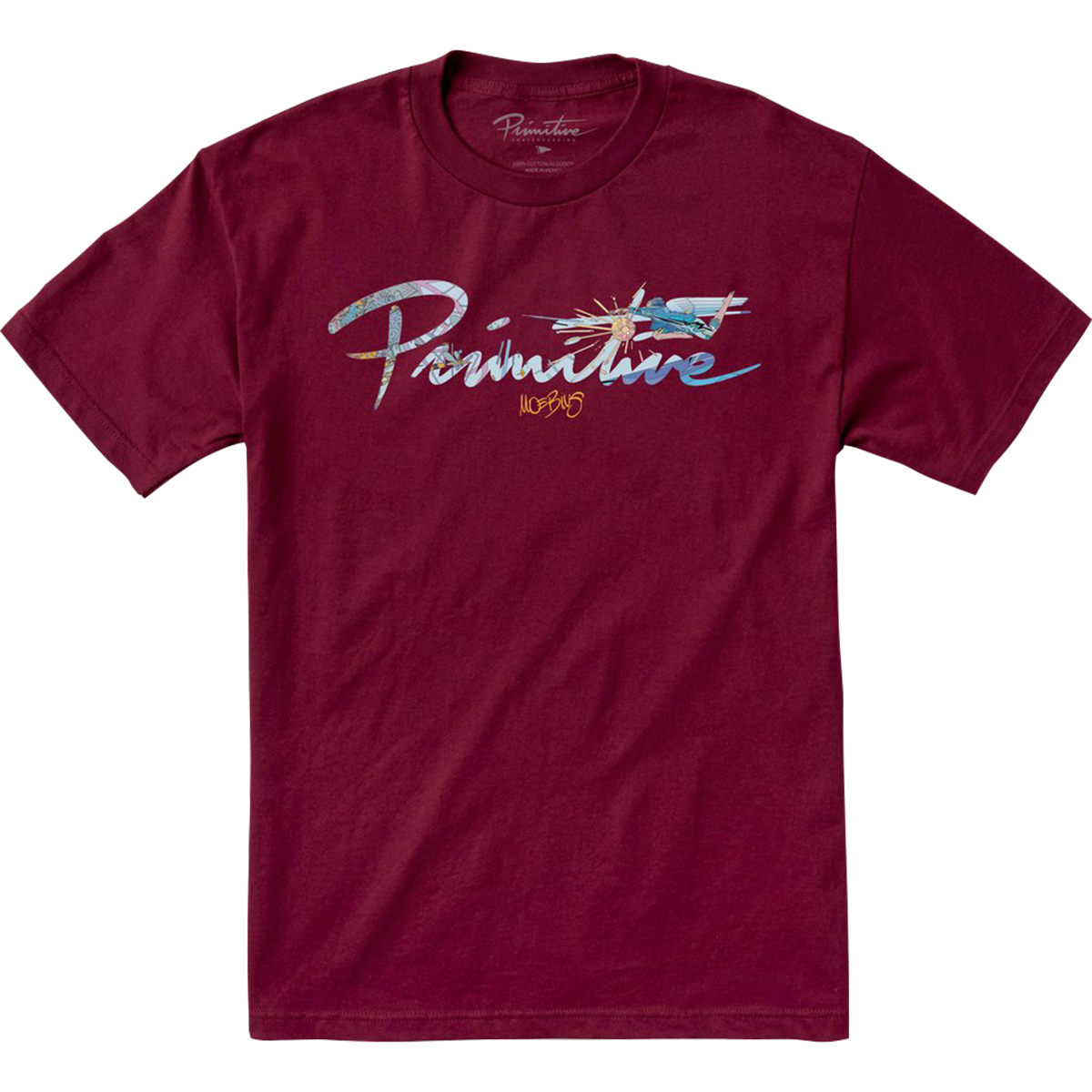 Primitive Moebius Nuevo T-Shirt - Size: SMALL Burgundy