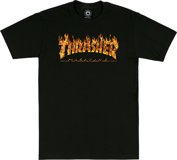 Thrasher Inferno T-Shirt - Size: MEDIUM Black