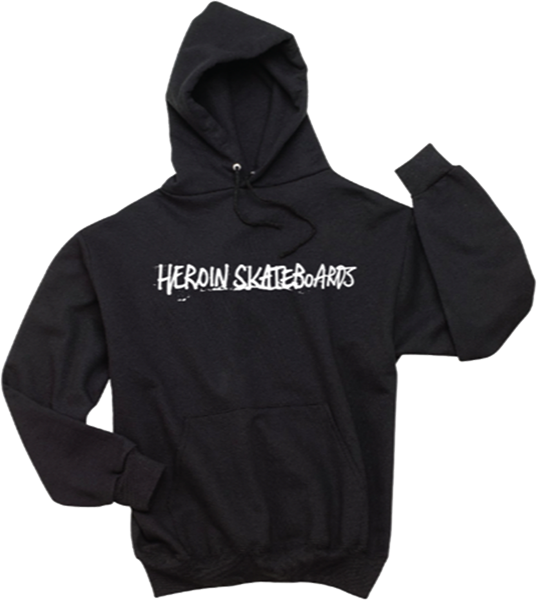 Heroin Painted Hooded Sweatshirt - X-LARGE Black