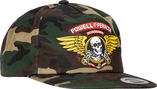 Powell Peralta Winged Ripper Patch Skate HAT - Adjustable Camo 