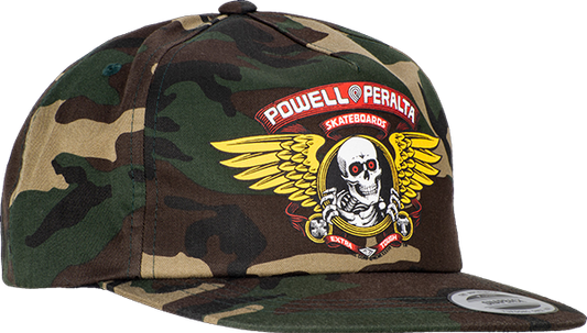 Powell Peralta Winged Ripper Patch Skate HAT - Adjustable Camo 