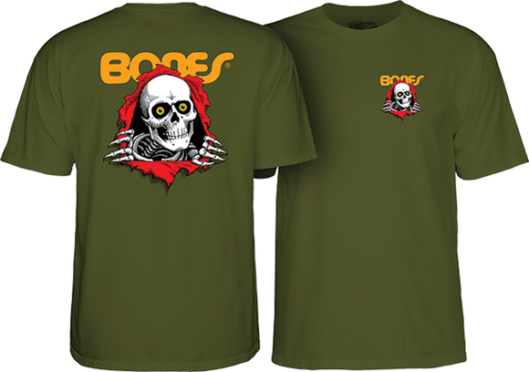 Powell Peralta Ripper T-Shirt - Size: SMALL Military Green