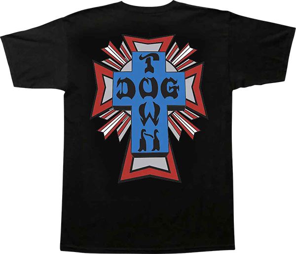 Dogtown Cross Logo T-Shirt - Size: MEDIUM Black/Blue/Red/Grey