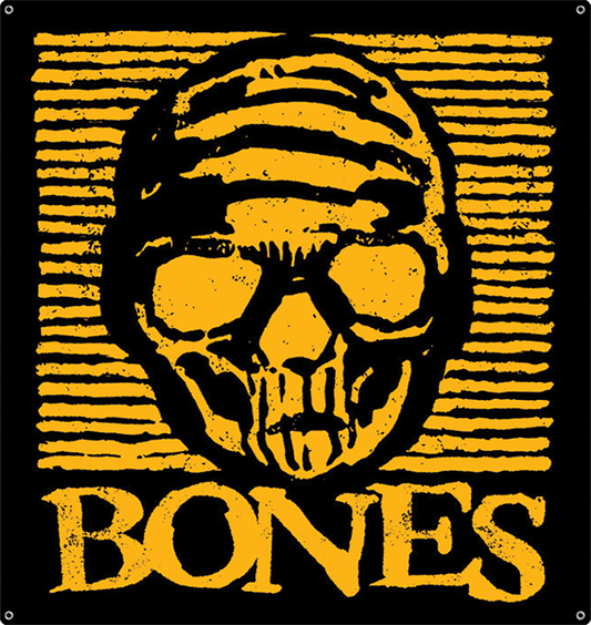 Bones Wheels Black And Gold Banner 34x36" Black