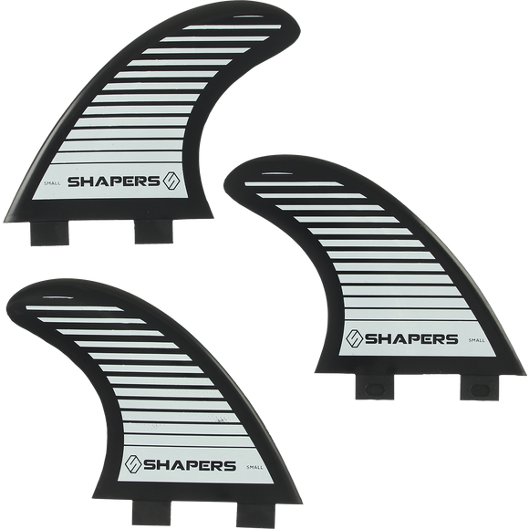 Shapers Australia S-3 Fcs Black/White Stripe 3fin Set Surfboard FIN
