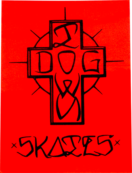Dogtown Ese Cross 4" Decal Red/Black