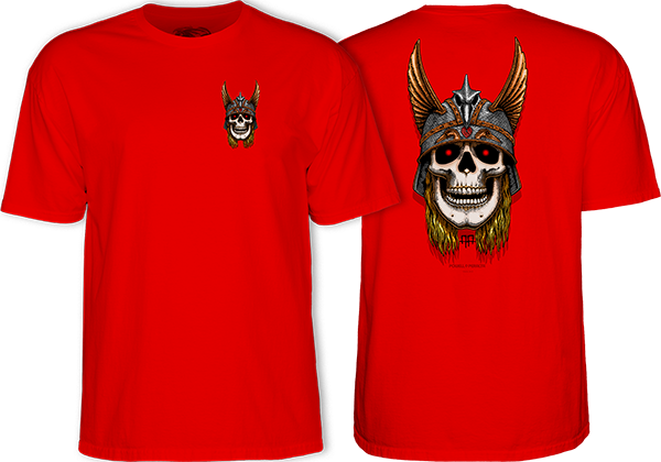Powell Peralta Anderson Skull T-Shirt - Size: SMALL Red