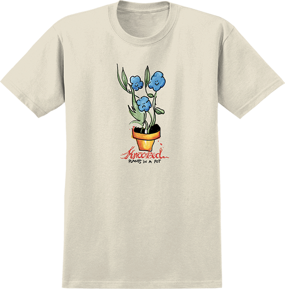 Krooked Blue Flowers T-Shirt - Size: SMALL Natural