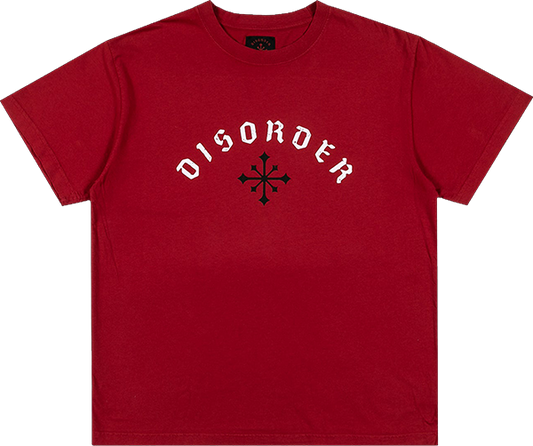 Disorder Arch Logo T-Shirt - Size: MEDIUM Disorder Red