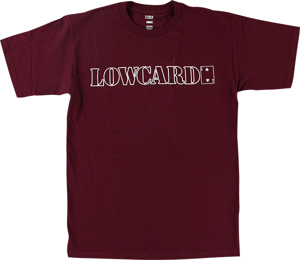 Lowcard Standard Line T-Shirt - Size: SMALL Maroon/White