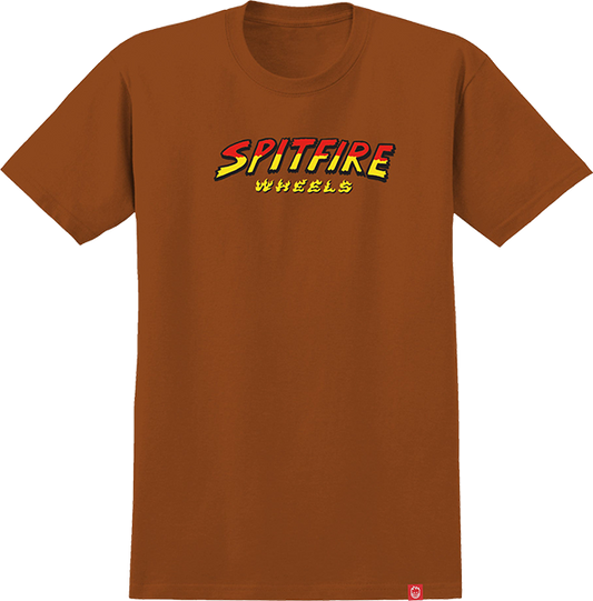 Spitfire Hell Hounds Script T-Shirt - Size: MEDIUM Orange/Multi