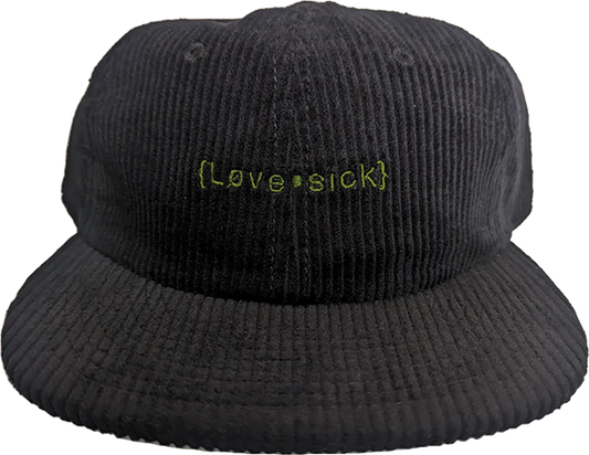 Lovesick Logo Cord Skate HAT - Adjustable Black/Olive 