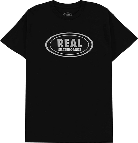 Real Oval T-Shirt - Size: SMALL Black/Gr/Black