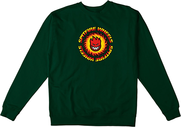 Spitfire OG Fireball Crew Sweatshirt - SMALL Dk.Green