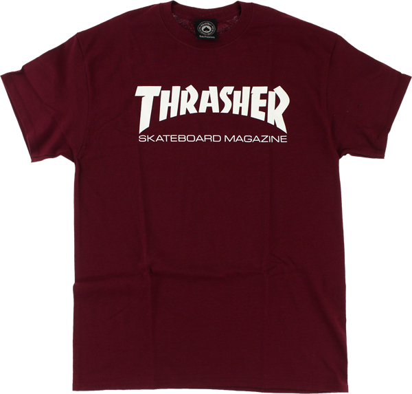 Thrasher Skate Mag T-Shirt - Size: SMALL Maroon/White