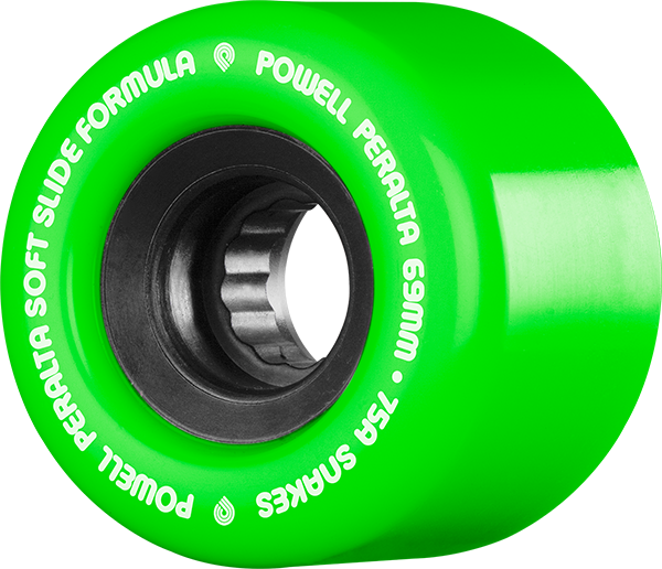 Powell Peralta Snakes 69mm 75a Green/Black W/White Longboard Wheels (Set of 4)