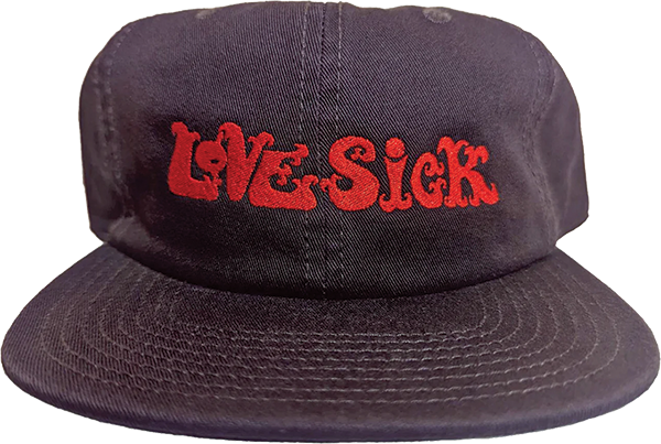 Lovesick Alone Again Cord Skate HAT - Adjustable Plum/Red 