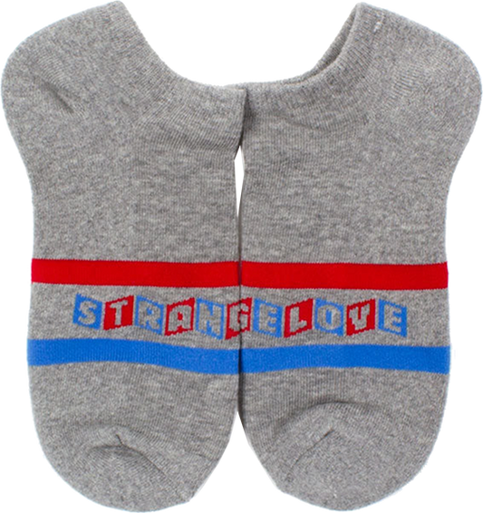 Strangelove Cine Logo Stripe No-Show Socks Grey 