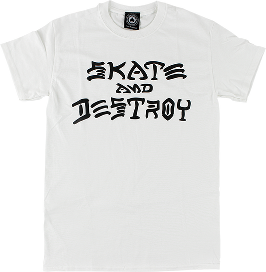 Thrasher Skate & Destroy T-Shirt - Size: LARGE White