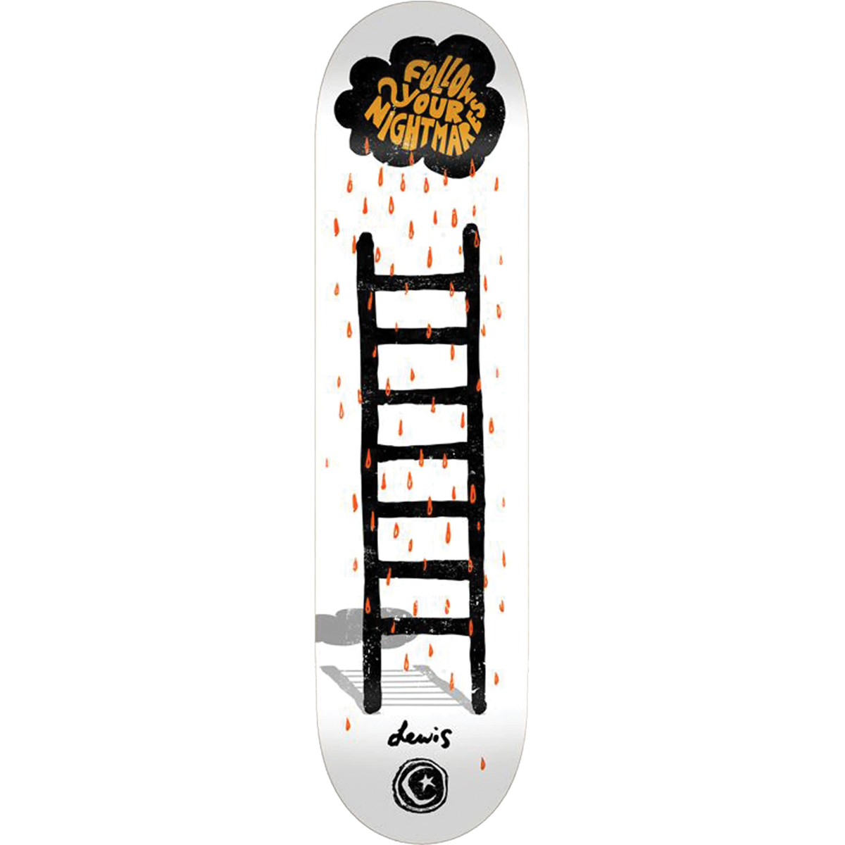 Foundation Lewis Nightmares Skateboard Deck -8.25 DECK ONLY