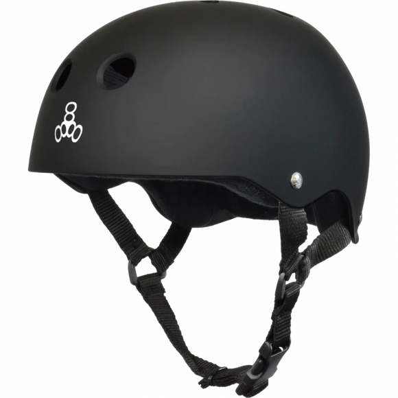 Triple 8 Helmet Black Rubber/White