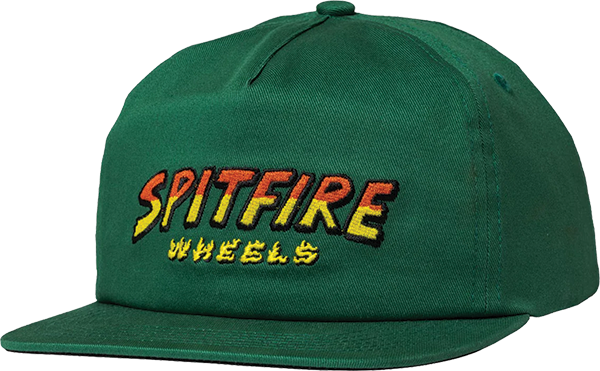 Spitfire Hell Hounds Script Snapback Skate HAT - Adjustable Dk.Green 