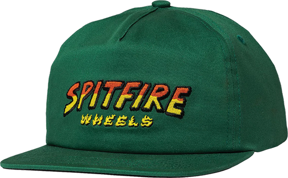 Spitfire Hell Hounds Script Snapback Skate HAT - Adjustable Dk.Green 