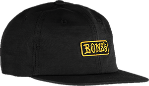 Bones Wheels Wheels Black And Gold 6p Strapback Skate HAT - Black 