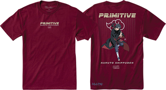 Primitive Naruto Itachi Uchiha T-Shirt - Size: Small Burgundy