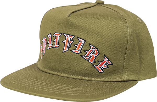 Spitfire Old E Arch Skate HAT - Adjustable Olive/Red 