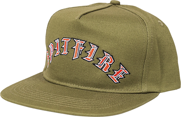 Spitfire Old E Arch Skate HAT - Adjustable Olive/Red 