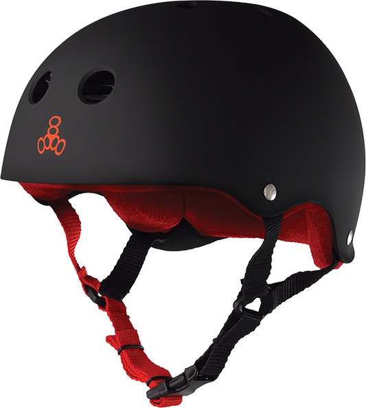 Triple 8 Helmet Black Rubber/Red
