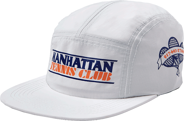 Call Me Manhattan Tennis Club Camp Skate HAT - Adjustable White 