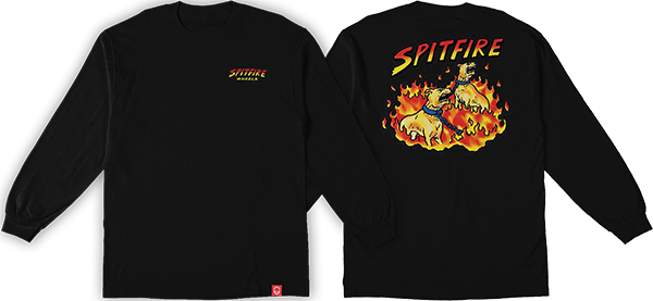 Spitfire Hell Hounds II Long Sleeve Shirt MEDIUM Black/Multi