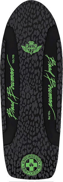 Black Label Bowman Black Beauty Skateboard Deck-10.75x30.75 Black/Grey/Green DECK ONLY