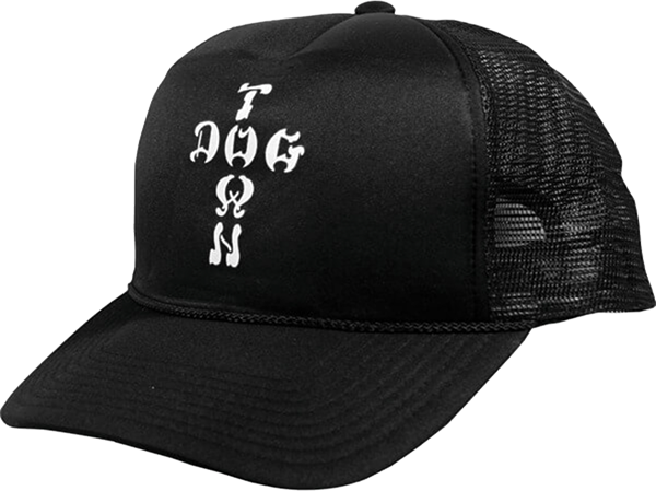 Dogtown Cross Letters Flip Mesh Skate HAT - Adjustable Black 