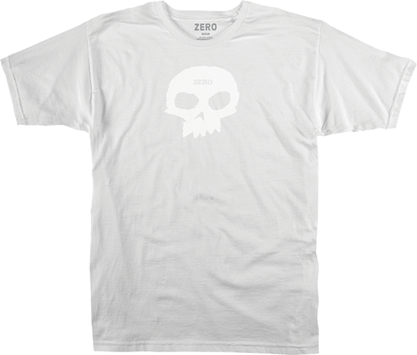 Zero Single Skull T-Shirt - Size: Medium White/White