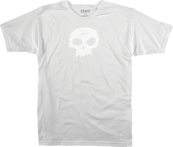 Zero Single Skull T-Shirt - Size: Medium White/White