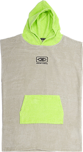 Ocean and Earth Youth Hooded Poncho Grey/Lime