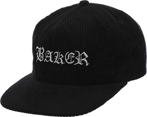 Baker Olde Cord Skate HAT - Adjustable Black/Grey 