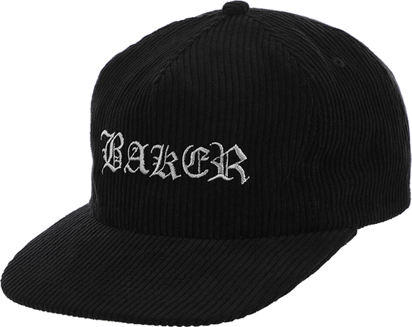 Baker Olde Cord Skate HAT - Adjustable Black/Grey 
