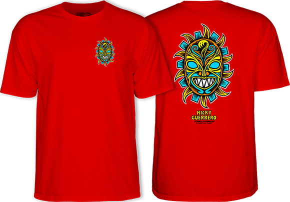 Powell Peralta Guerrero Mask T-Shirt - Size: Small Red