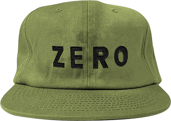 Zero Army Applique Skate HAT - Adjustable Olive/Black 