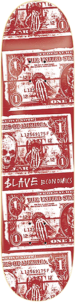 Slave Econo$Lave 24 Skateboard Deck -8.5 Red/White DECK ONLY