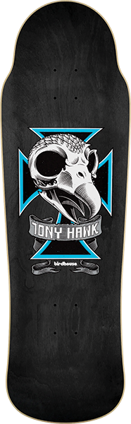 Birdhouse Hawk Skull 2 Skateboard Deck -9.37x32.5 Black Stain DECK ONLY